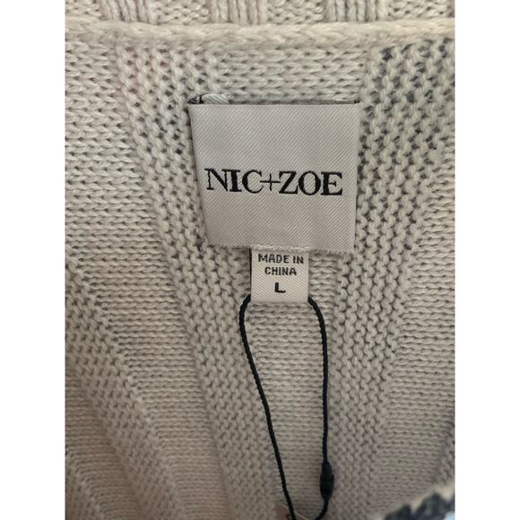NWT NIC+ZOE Autumn Bloom Ribbed Sweater NWT Size Large $160‎ - Picture 2 of 7